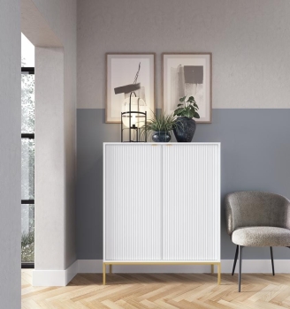 Nova_bialy_zloty_4_r04 Meble pokojowe na stelażu LUMINA, meble pokojowe frez fronty, komoda kaszmir, toaletka na stelażu kaszmir, komoda złoty stelaż, toaletka frez, meble czarny szare czarne,