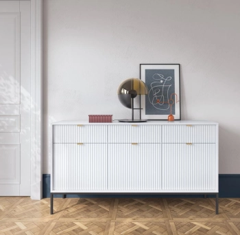 Nova_bialy_5_r04 Meble pokojowe na stelażu LUMINA, meble pokojowe frez fronty, komoda kaszmir, toaletka na stelażu kaszmir, komoda złoty stelaż, toaletka frez, meble czarny szare czarne,