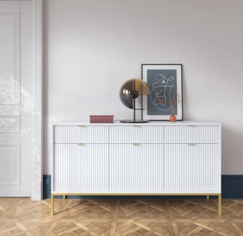 Nova_bialy_5_r04 Meble pokojowe na stelażu LUMINA, meble pokojowe frez fronty, komoda kaszmir, toaletka na stelażu kaszmir, komoda złoty stelaż, toaletka frez, meble czarny szare czarne,