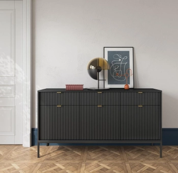 KSZ-154 cz-z boczne Meble pokojowe na stelażu LUMINA, meble pokojowe frez fronty, komoda kaszmir, toaletka na stelażu kaszmir, komoda złoty stelaż, toaletka frez, meble czarny szare czarne,
