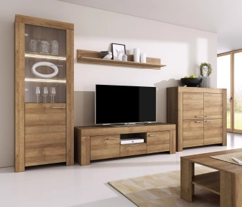 SK120 Meble pokojowe VIERA, witryna dąb riviera, komoda dąb riviera, szafka rtv riviera, szafka pod telewizor riviera, komoda dąb riviera, szafa dąb riviera, stół rozkładany dąb riviera, ława dąb riviera