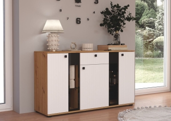 Komoda SARSA MDF LAMELE WHAR20 biały/dąb artisan