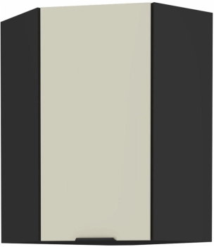 Szafka kuchenna górna narożna 60x60 GN-90 1F (45*) kaszmir/czarny mat ARMONA