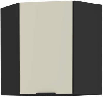 Szafka kuchenna górna narożna 60x60 GN-72 1F (45*) kaszmir/czarny mat ARRONA