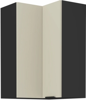 Szafka kuchenna górna narożna 60x60 GN-90 1F (90*) kaszmir/czarny mat ARRONA
