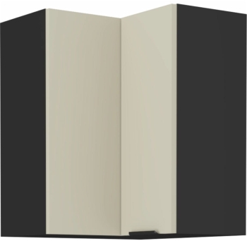 Szafka kuchenna górna narożna 60x60 GN-72 1F (90*) kaszmir/czarny mat ARRONA