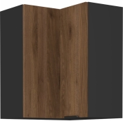 Przejdź do produktu Szafka kuchenna górna narożna 60x60 GN-72 1F (90*) orzech okapi/czarny mat MONZANA