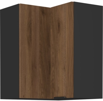 Szafka kuchenna górna narożna 60x60 GN-72 1F (90*) orzech okapi/czarny mat MONZANA