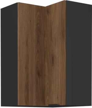 Szafka kuchenna górna narożna 60x60 GN-90 1F (90*) orzech okapi/czarny mat MONZANA