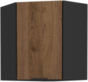 Przejdź do produktu Szafka kuchenna górna narożna 60x60 GN-72 1F (45*) orzech okapi/czarny mat MONZANA