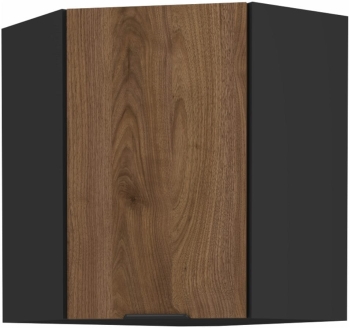 Szafka kuchenna górna narożna 60x60 GN-72 1F (45*) orzech okapi/czarny mat MONZANA