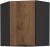 Szafka kuchenna górna narożna 60x60 GN-72 1F (45*) orzech okapi/czarny mat MONZANA