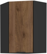 Przejdź do produktu Szafka kuchenna górna narożna 60x60 GN-90 1F (45*) orzech okapi/czarny mat MONZANA