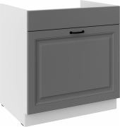 Przejdź do produktu Szafka kuchenna dolna zlewowa, szufladowa 80 ZL 1S BB ciemny szary/ biały mat KLEO DUSTGREY/WH 