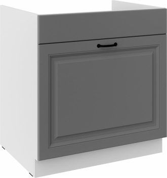 Szafka kuchenna dolna zlewowa, szufladowa 80 ZL 1S BB ciemny szary/ biały mat KLEO DUSTGREY/WH
