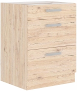 Przejdź do produktu Szafka dolna szufladowa 60 D 3S BB METABOX dąb bordeaux BORDOO 