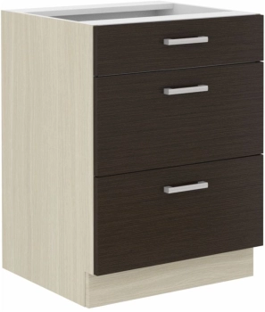 Szafka dolna szufladowa 60 D 3S BB dąb ferrera/legno ciemne HARMONIA