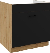 Przejdź do produktu Szafka kuchenna dolna zlewowa, szuflada 80 ZL 1S BB czarny mat MODERNO 