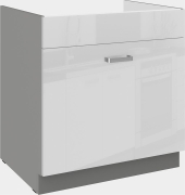 Przejdź do produktu Szafka kuchenna dolna zlewowa, szufladowa 80 ZL 1S BB biały połysk IGA BIANCA 