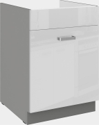 Przejdź do produktu Szafka kuchenna dolna zlewowa, szufladowa 60 ZL 1S BB biały połysk IGA BIANCA  