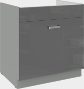 Przejdź do produktu Szafka kuchenna dolna zlewowa, szufladowa 80 ZL 1S BB szary połysk IGA GREY