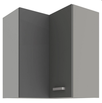 Szafka kuchenna górna narożna 60x60 GN-72 1F (90*) szary połysk IGA GREY