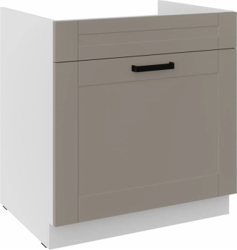 Szafka kuchenna dolna zlewowa, szufladowa 80 ZL 1S BB jasny szary mat/biały mat LUNEA CLAYGREY/WH