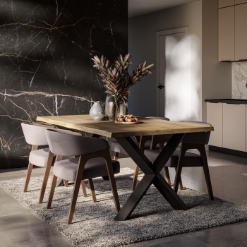 Stół MALMO FLOW 180x100 v4 stół do salonu, stół industrialny, na metalowych nogach, stół okrągły, stół do jadalni, stół do kuchni, stół loftowy