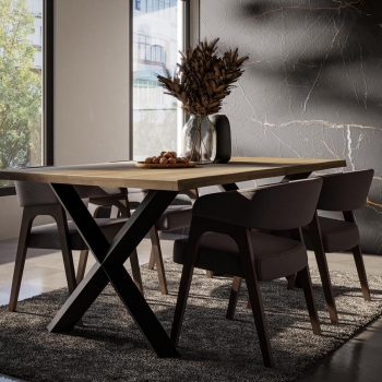 Stół MALMO FLOW 180x100 v4 stół do salonu, stół industrialny, na metalowych nogach, stół okrągły, stół do jadalni, stół do kuchni, stół loftowy