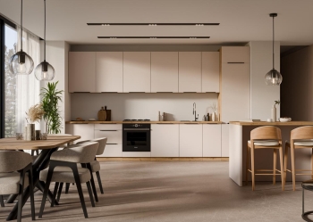 Zestaw mebli kuchennych SOLEA kaszmir / dąb artisan 390cm