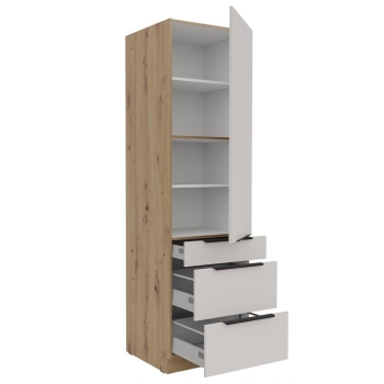 Słupek kuchenny 60 DKS-210 3S 1F kaszmir/dąb artisan SOLEA