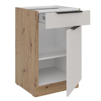Szafka kuchenna dolna 50 D 1F 1S BB PREMIUM BOX kaszmir/dąb artisan SOLEA