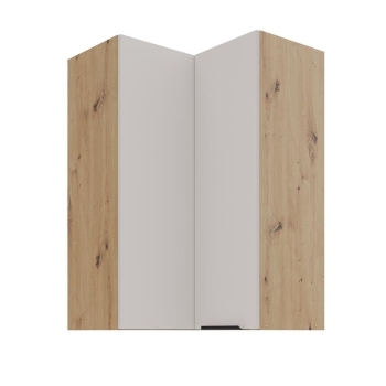 Szafka kuchenna górna narożna 60x60 GN-90 1F (90*) kaszmir/dąb artisan SOLEA