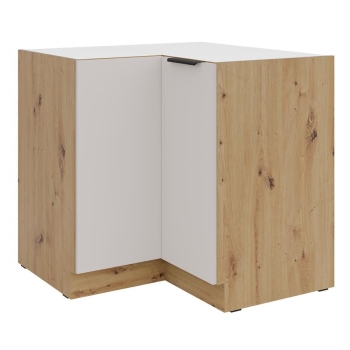 Szafka kuchenna dolna narożna 90x90 DN 1F BB kaszmir/dąb artisan SOLEA