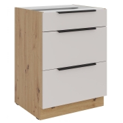 Przejdź do produktu Szafka kuchenna dolna szufladowa 60 D 3S BB kaszmir/dąb artisan SOLEA