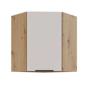 Szafka kuchenna górna narożna 60x60 GN-72 1F (45*) kaszmir/dąb artisan SOLEA