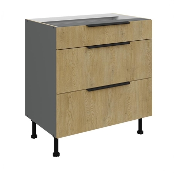 Szafka kuchenna dolna szufladowa 80 D 3S BB dąb cremona/antracyt CREMONA/ANT