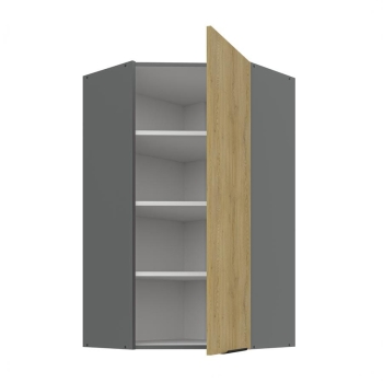Szafka kuchenna górna narożna 60x60 GN-108 1F (45*) dąb cremona/antracyt CREMONA/ANT