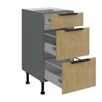 Szafka dolna szufladowa 40 D 3S BB dąb cremona/antracyt CREMONA/ANT