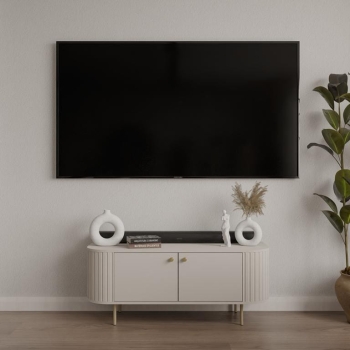 OVALIO BEŻ PIASKOWY - RTV TYP 302 komoda OVAL, witryna glamour, komoda do salonu, meble do salonu, witryna złote nóżki, piekna komoda do salonu.jpg