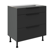 Przejdź do produktu Szafka kuchenna dolna szufladowa 80 D 3S BB dąb czarny/antracyt   ARIANA BLACK AFM / ANTRACYT