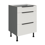 Przejdź do produktu Szafka kuchenna dolna szufladowa 60 D 3S BB biały mat/antracyt   ARIANA CRYSTAL WHITE  AFM / ANTRACYT