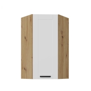 Przejdź do produktu Szafka kuchenna górna narożna 60x60 GN-108 1F (45*) biały mat / dąb artisan LUNEA WH/AR 
