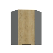 Przejdź do produktu Szafka kuchenna górna narożna 60x60 GN-90 1F (45*) dąb cremona/antracyt CREMONA/ANT