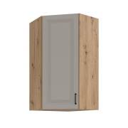 Przejdź do produktu Szafka kuchenna górna narożna 60x60 GN-108 1F 45* jasny szary mat / dąb artisan KLEO CLAYGREY/AR