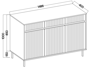 Komoda 833 ASOKA 3F 3S dąb evoke
