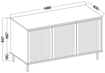 Komoda 813 ASOKA 3F dąb evoke