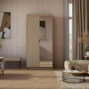 Przejdź do produktu Szafa ELENA DO2D 90 cm z lustrem dąb olejowany