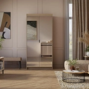 Przejdź do produktu Szafa ELENA DO2D 90 cm z 2 lustrami dąb olejowany