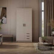 Przejdź do produktu Szafa ELENA z szufladami BP2D 3S 90 cm beż piaskowy